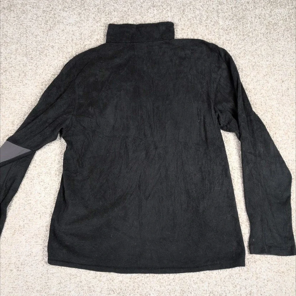 The North Face Mens Fleece‎ Half Zip Pullover Jacket Black Grey Size Medium